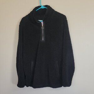 Cute Black Cozy Sherpa Teddy Jacket Size XL
